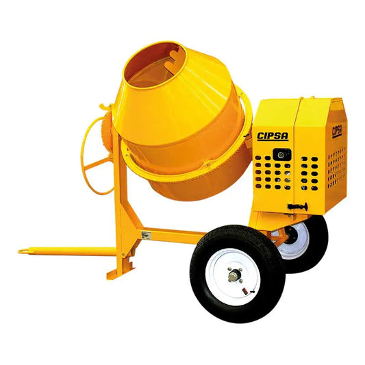Revolvedora de Concreto Maxi 20 CIPSA de 2 Sacos de Capacidad con Motor a Gasolina Mpower de 15 HP Olla de Acero Remolcable M20SMP15