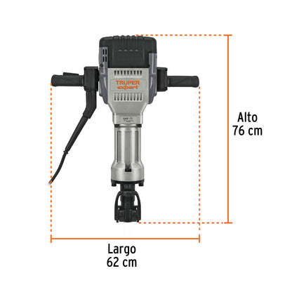 Martillo Demoledor Electrico 30 kg, Hex 62J, 2000W, TRUPER EXPERT MADE-30NX 100894