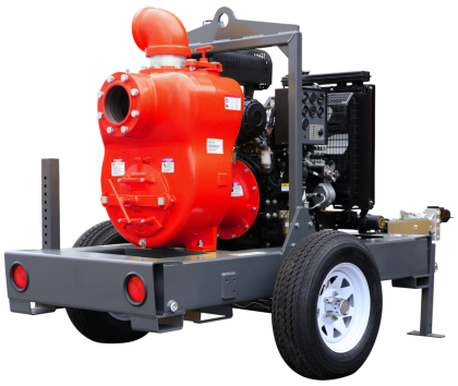 Bomba Tragasolidos de 6 x 6" MULTIQUIP con Motor a Diesel Perkins de 55 HP Paso de Solidos de 3" MQ600TPN-TRLB