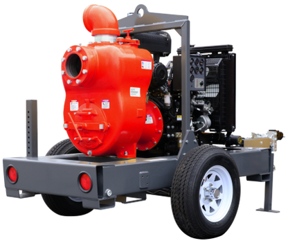 Bomba Tragasolidos de 6 x 6" MULTIQUIP con Motor a Diesel Perkins de 55 HP Paso de Solidos de 3" MQ600TPN-TRLB