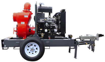 Bomba Tragasolidos de 6 x 6" MULTIQUIP con Motor a Diesel Perkins de 55 HP Paso de Solidos de 3" MQ600TPN-TRLB