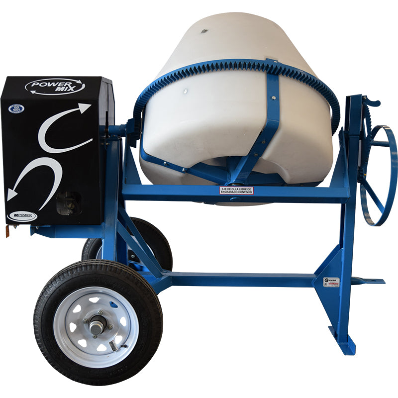 Revolvedora de Concreto Mpower de 1 Saco de Capacidad con Motor a Gasolina Mpower de 9 HP Olla de Polietileno Remolcable R1UPMP9