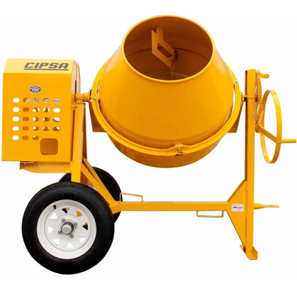 Revolvedora de Concreto Maxi 10 CIPSA de 1 Saco de Capacidad con Motor a Gasolina Mpower de 9 HP Olla de Acero Remolcable M10SMP9