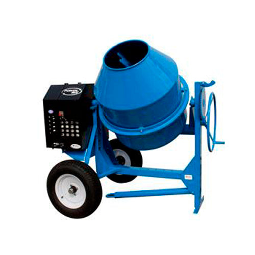 Revolvedora de Concreto Mpower Azul de 2 Saco de Capacidad con Motor a Gasolina Mpower de 15 HP Olla de Acero Remolcable POWERMIX2MP15