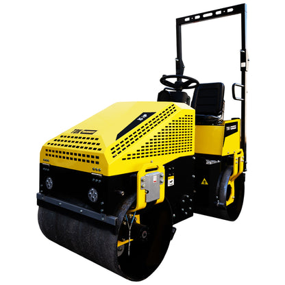 Rodillo Vibratorio Doble 28kn Profesional Tdk Machinery Con Operador Hombre a Bordo Motor a Gasolina Hyundai 15 Hp – TDKR990