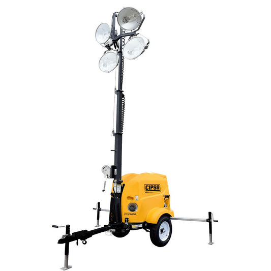Torre de Iluminacion a Diesel 4 focos 1000 Watts Compacta Altura 7 Metros CTIC6000