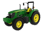Tractor John Deere 6105E en campo abierto, ideal para labores agrícolas con 100 hp y