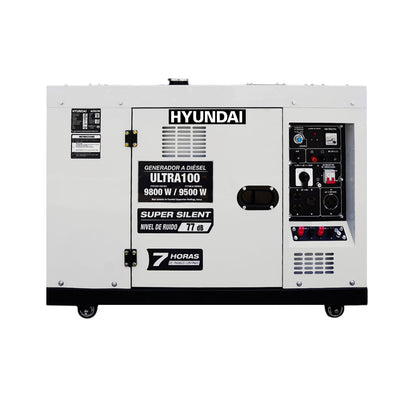 Generador Estacionario a Diesel 9.8 Kw 110v/220v Monofasico Silencioso Profesional Hyundai – Ultra100
