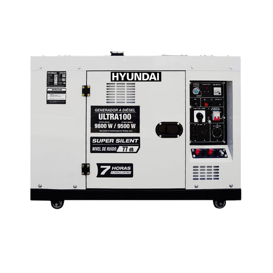 Generador Estacionario a Diesel 9.8 Kw 110v/220v Monofasico Silencioso Profesional Hyundai – Ultra100