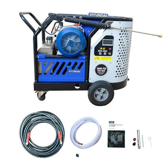 Hidrolavadora Profesional Para Agua Caliente 3600 Psi 250 Bar Hyundai Motor Electrico Trifasico 10 Hp  – VULKAN-KR10E