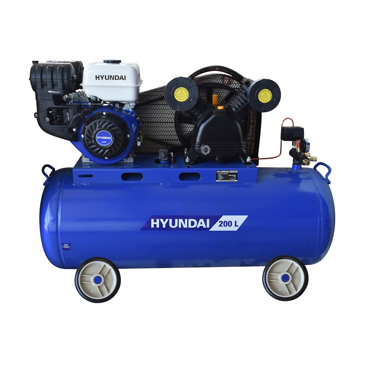 Compresor De Aire Profesional Tanque 200 Litros Con Motor a Gasolina 9.3 Hp – Hyac209g