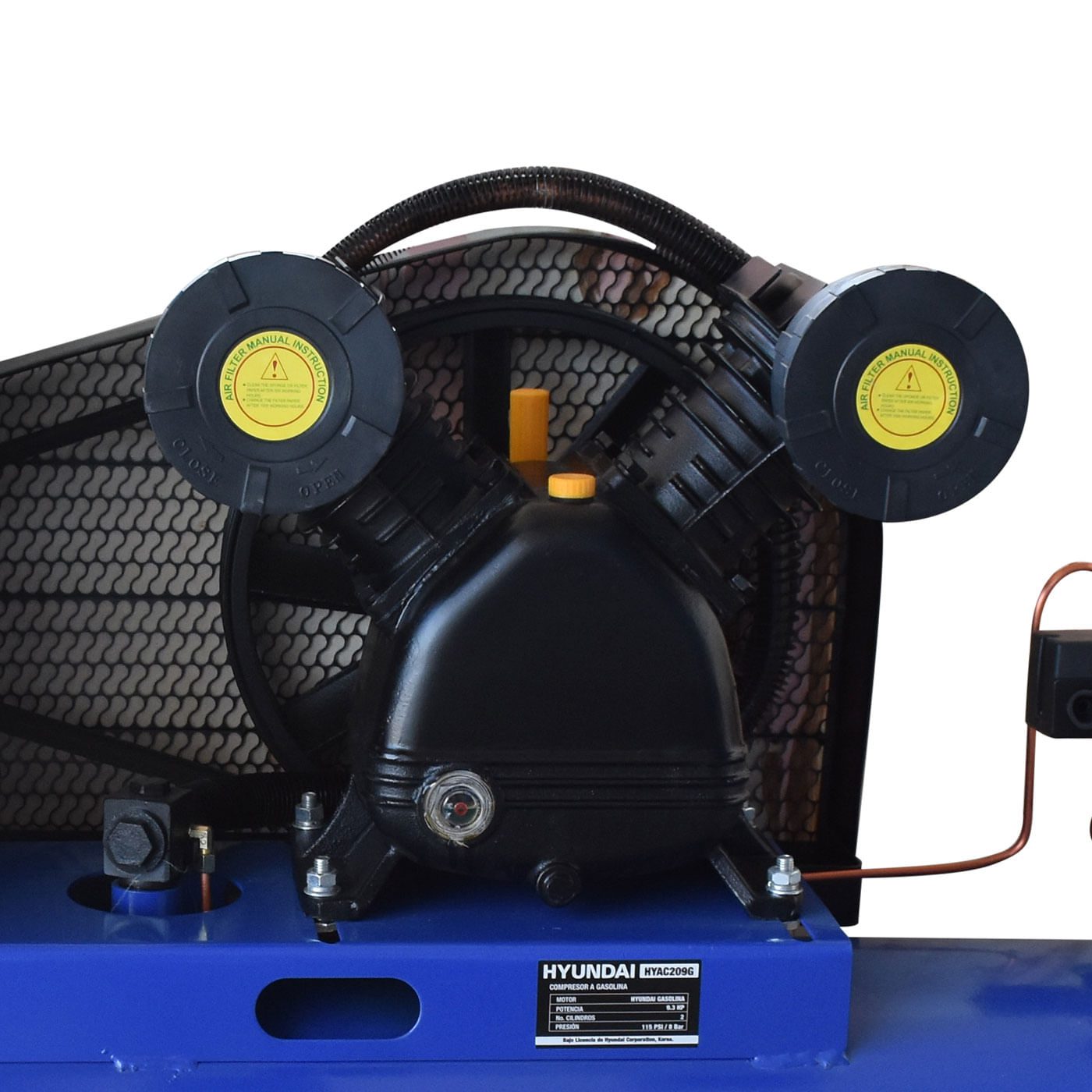 Compresor De Aire Profesional Tanque 200 Litros Con Motor a Gasolina 9.3 Hp – Hyac209g