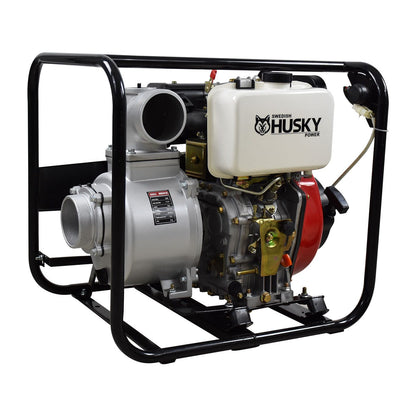 Motobomba De Agua a Diésel 4 x 4 pulgadas Motor 10 hp De Alta Presión Swedish Husky Power C/arranque Eléctrico 4 Tiempos – Hkbd4010a