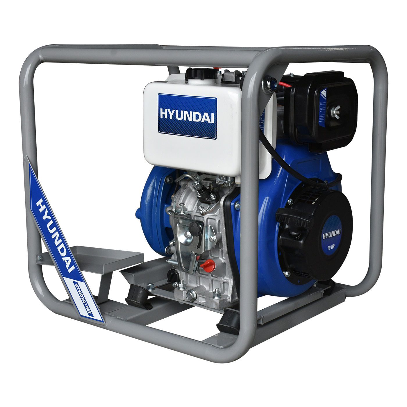 Motobomba De Agua 2 x 2 Pulgadas Motor a  Diésel 10 hp De Alta Presión Hyundai Con Arranque Eléctrico 4 Tiempos – Hywd2010ef