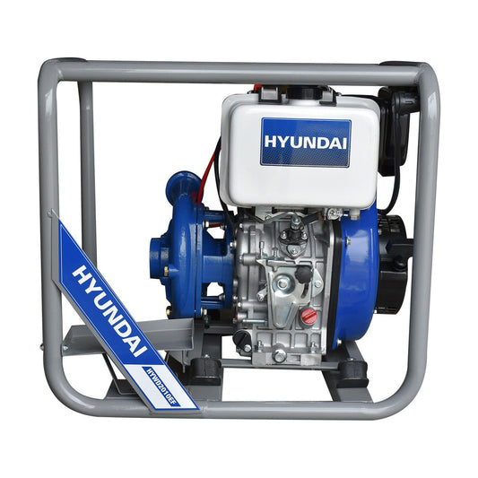 Motobomba De Agua 2 x 2 Pulgadas Motor a  Diésel 10 hp De Alta Presión Hyundai Con Arranque Eléctrico 4 Tiempos – Hywd2010ef