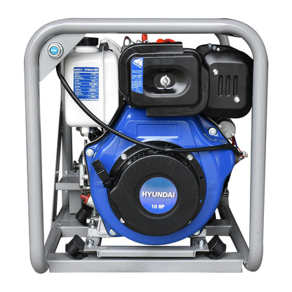 Motobomba De Agua 2 x 2 Pulgadas Motor a  Diésel 10 hp De Alta Presión Hyundai Con Arranque Eléctrico 4 Tiempos – Hywd2010ef