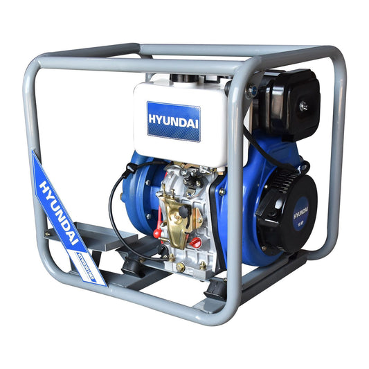 Motobomba De Agua 3 x3 Pulgadas Motor a  Diésel 10 hp De Alta Presión Hyundai Con Arranque Eléctrico 4 Tiempos – Hywd3010ef