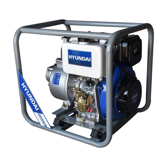 Motobomba De Agua Autocebante 4x4 Motor a Diésel 10 HP  Hyundai  Con Arranque Eléctrico 4 Tiempos – Hywd4010e