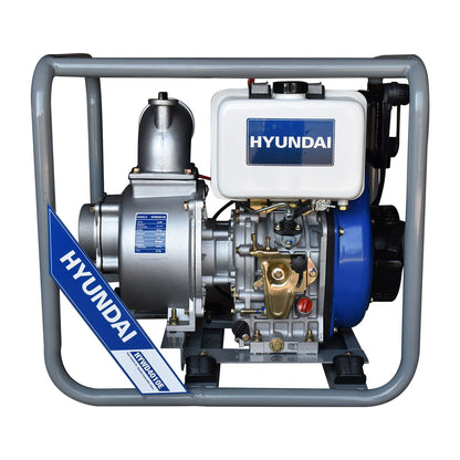 Motobomba De Agua Autocebante 4x4 Motor a Diésel 10 HP  Hyundai  Con Arranque Eléctrico 4 Tiempos – Hywd4010e