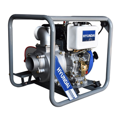 Motobomba De Agua Autocebante 4x4 Motor a Diésel 10 HP  Hyundai  Con Arranque Eléctrico 4 Tiempos – Hywd4010e