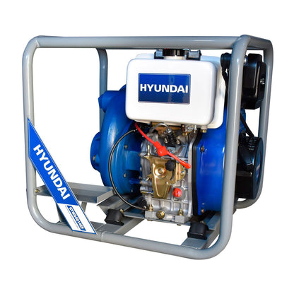 Motobomba De Agua 4x4 Motor a Diésel 14 HP  Alta Presión Hyundai  Con Arranque Eléctrico 4 Tiempos – Hywd4014ef