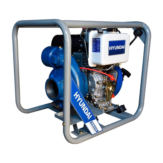 Motobomba De Agua 4x4 Motor a Diésel 14 HP  Alta Presión Hyundai  Con Arranque Eléctrico 4 Tiempos – Hywd4014ef