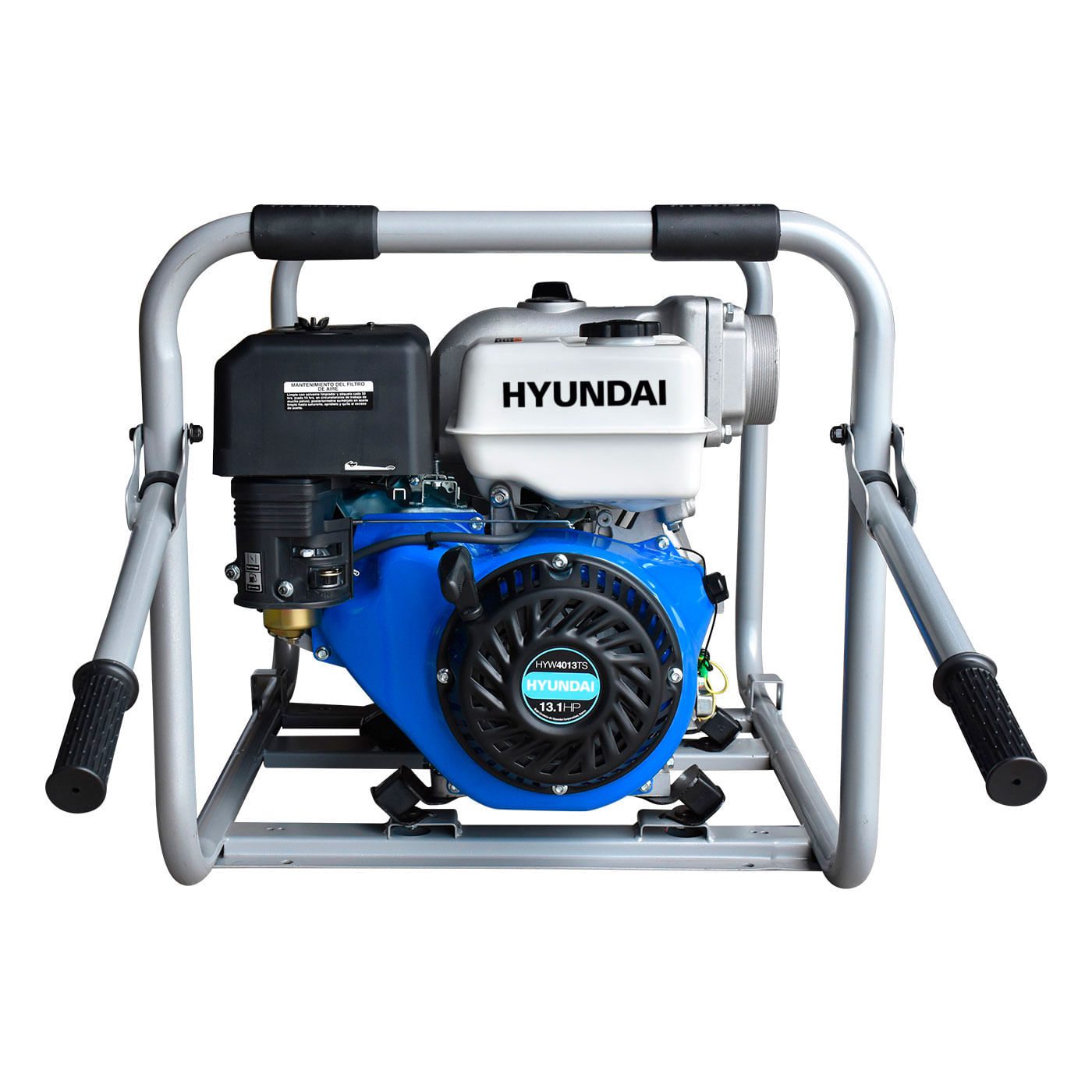 Motobomba Autocebante Para Lodos a Gasolina Hyundai 4 Tiempos Succion y Descarga 4"x4" HYW4013TS