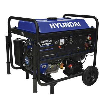 Soldadora a Gasolina y Generador Hyundai 200 Amperes 3800 Watts Portatil 110V - 220V Motor 15 Hp HYE3800PS