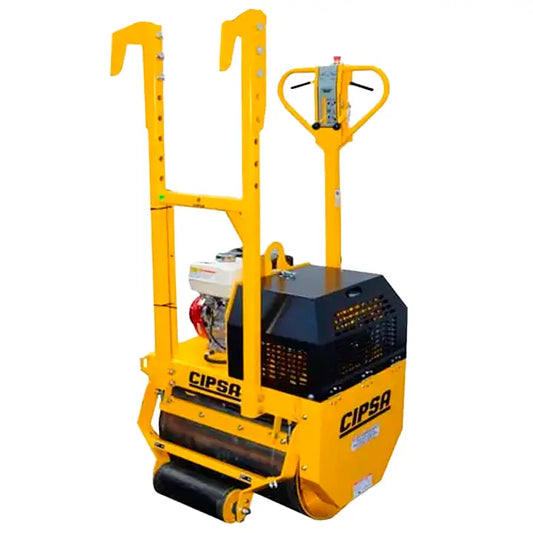 Rodillo Vibratorio Sencillo de 500 kg PR8 CIPSA con Motor a Gasolina Mpower de 9 HP con Ganchos para Transporte Arranque Manual PR8AMP9